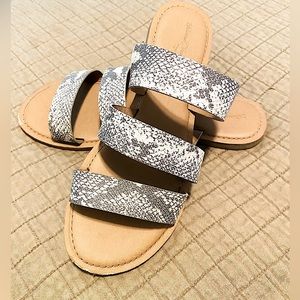GUC-Universal Thread-Size 8.5-Grey-Snake Print-Slip-On Sandals.